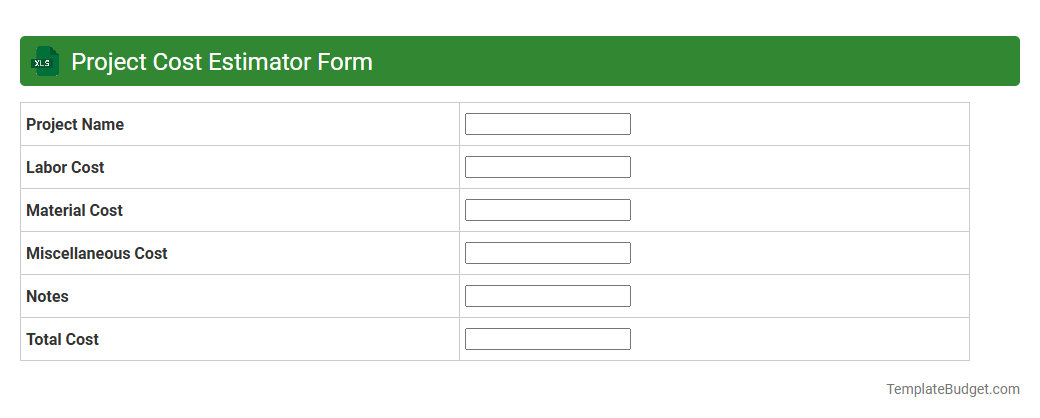 Project Cost Estimator Form