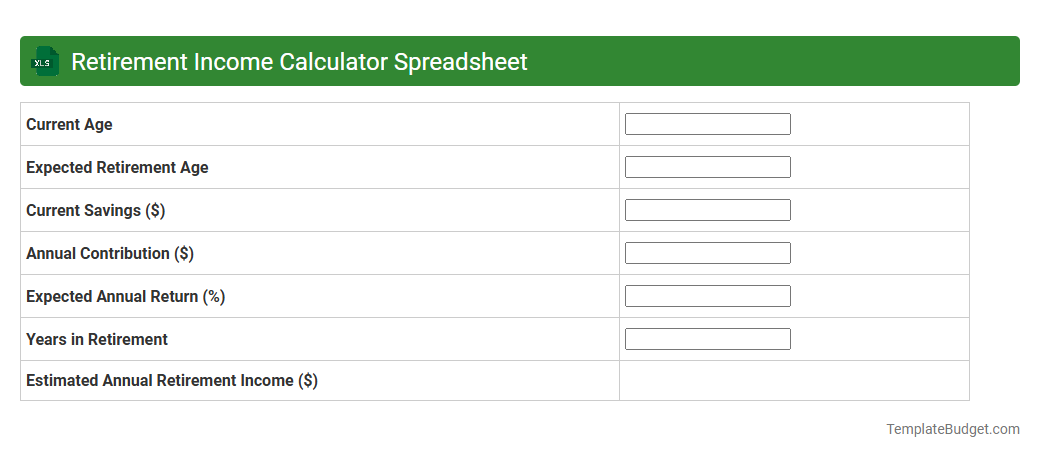 Retirement Income Calculator Spreadsheet