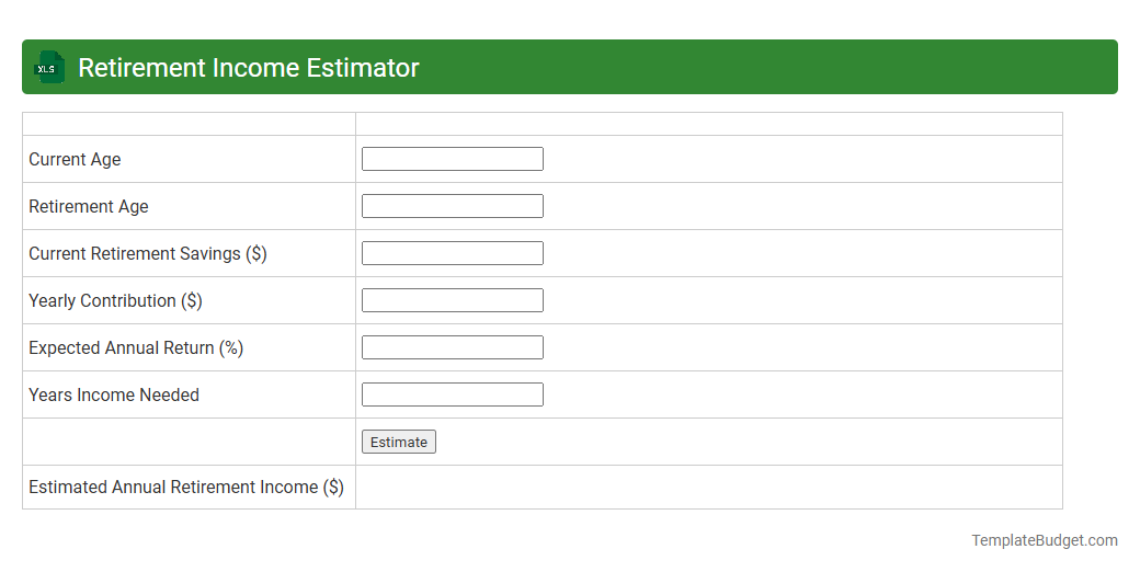 Retirement Income Estimator