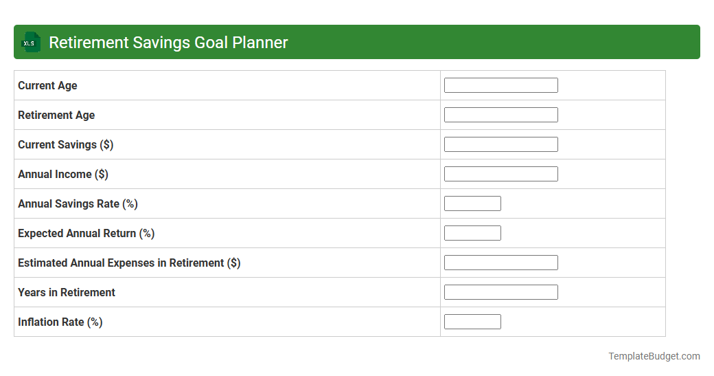 Retirement Savings Goal Planner