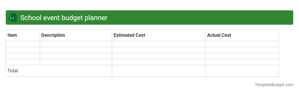 School event budget planner