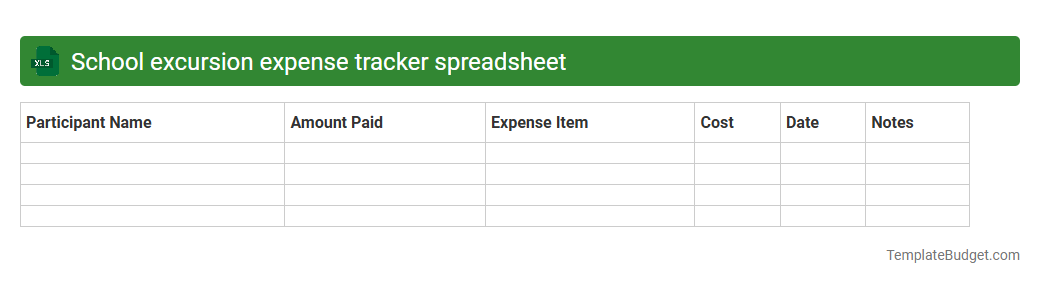 School excursion expense tracker spreadsheet