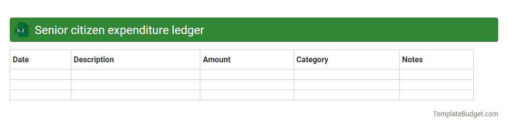 Senior citizen expenditure ledger