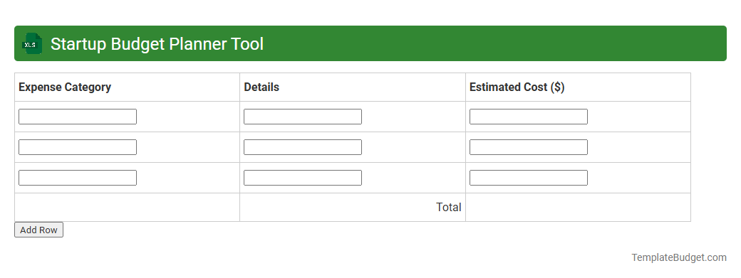 Startup Budget Planner Tool