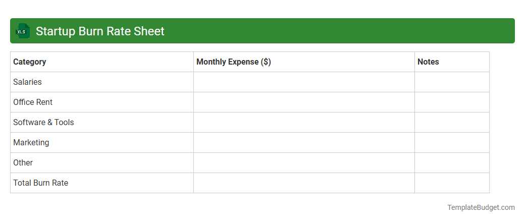 Startup Burn Rate Sheet