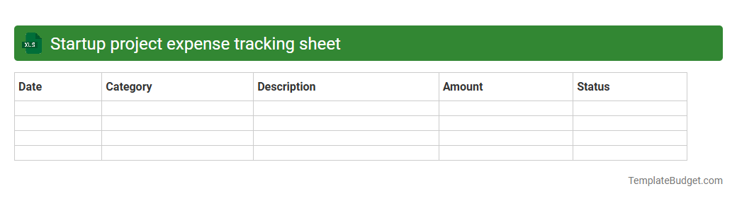 Startup project expense tracking sheet