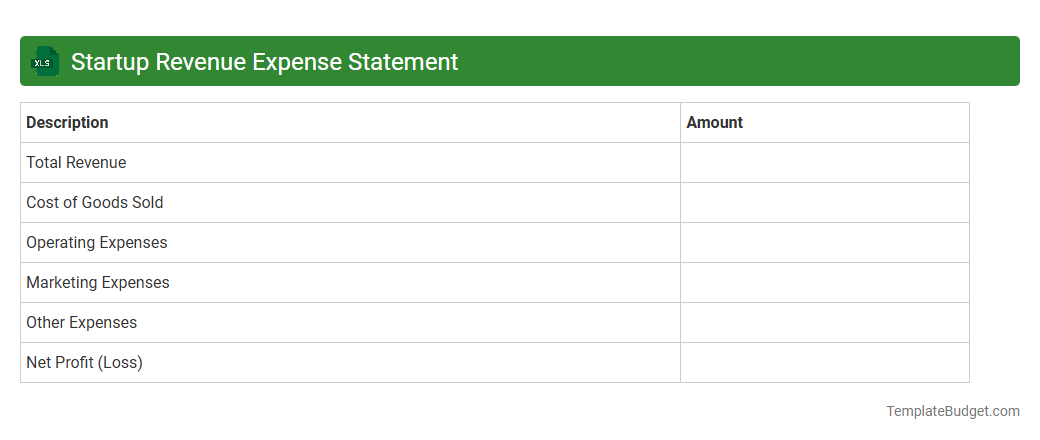 Startup Revenue Expense Statement