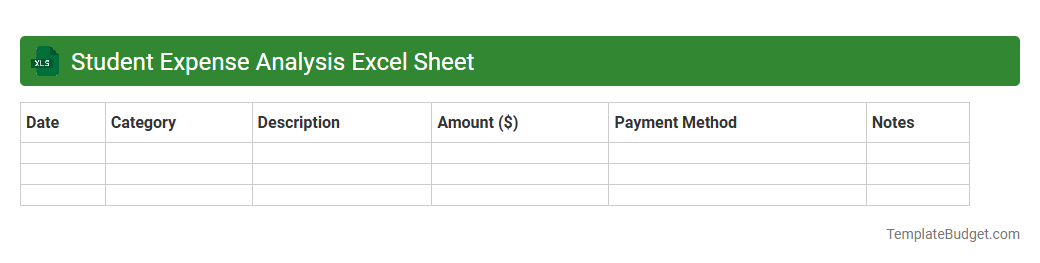Student Expense Analysis Excel Sheet
