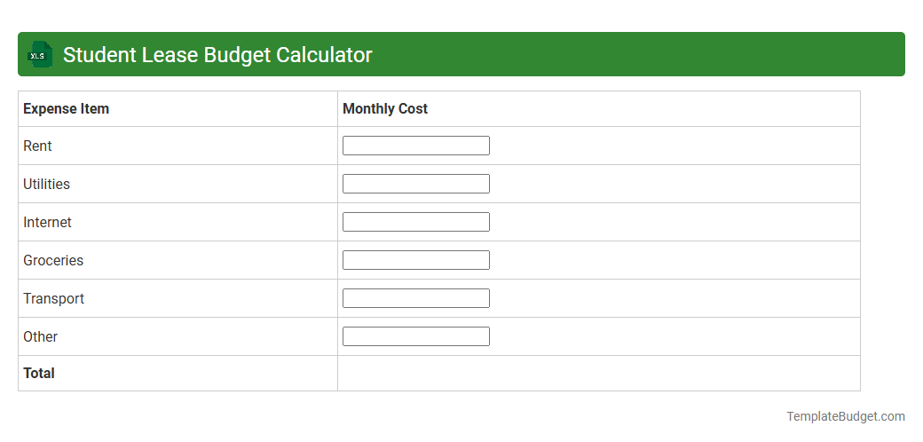 Student Lease Budget Calculator