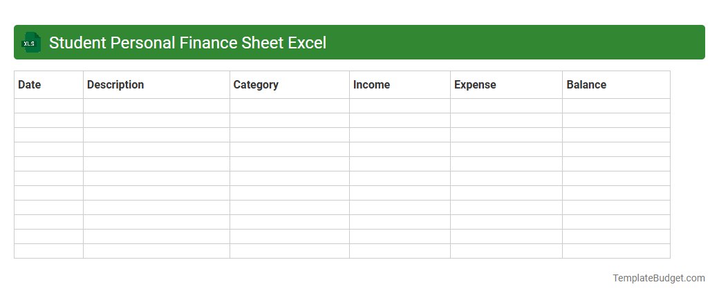 Student Personal Finance Sheet Excel