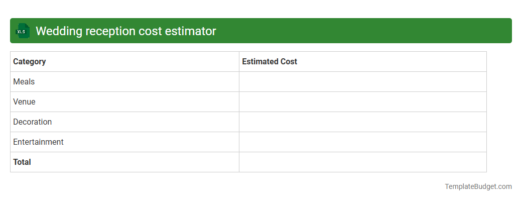 Wedding reception cost estimator
