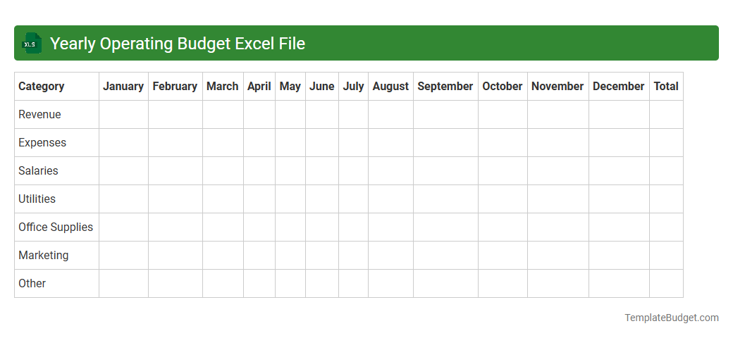 Yearly Operating Budget Excel File