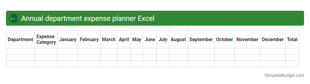 Annual department expense planner Excel