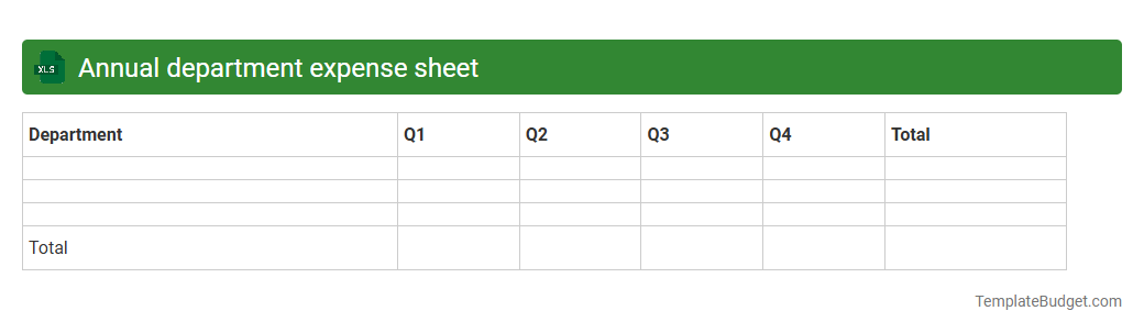 Annual department expense sheet
