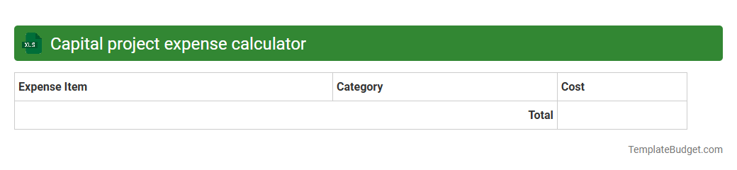 Capital project expense calculator