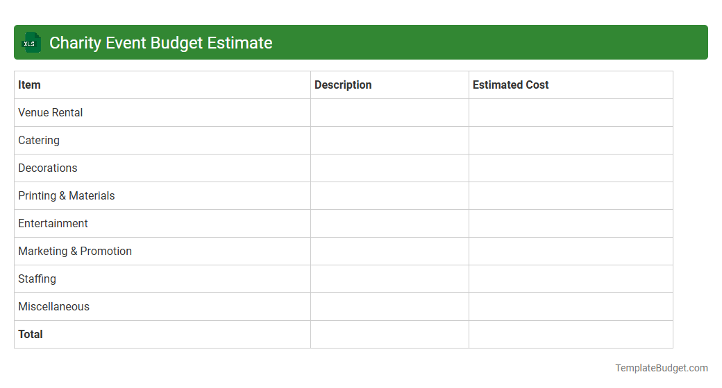 Charity Event Budget Estimate