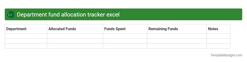 Department fund allocation tracker excel