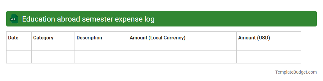 Education abroad semester expense log