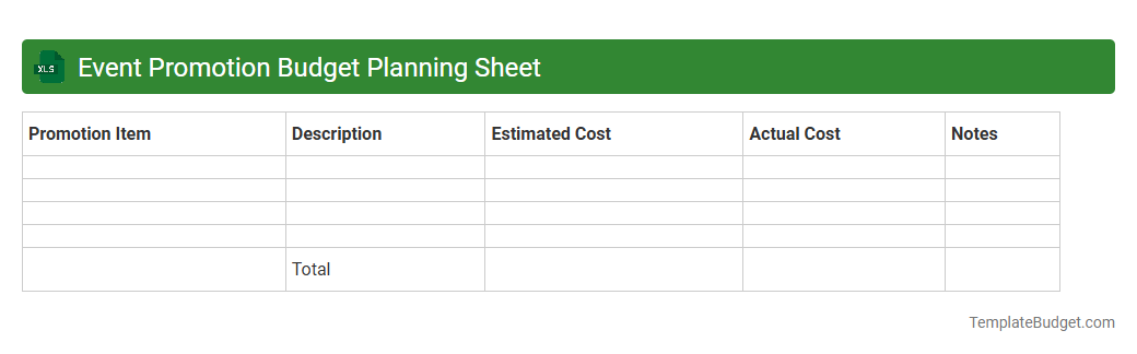 Event Promotion Budget Planning Sheet