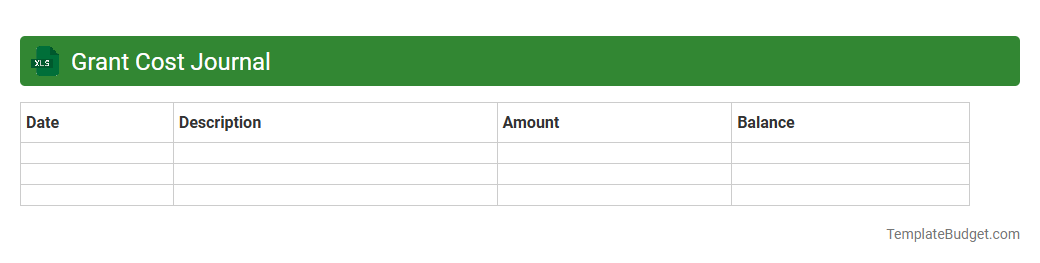 Grant Cost Journal