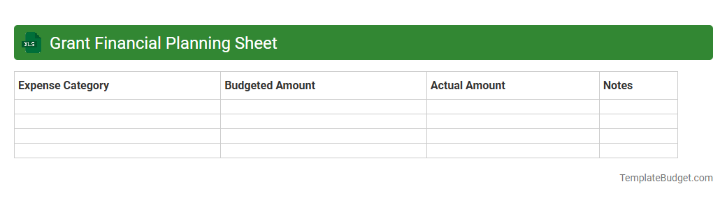 Grant Financial Planning Sheet