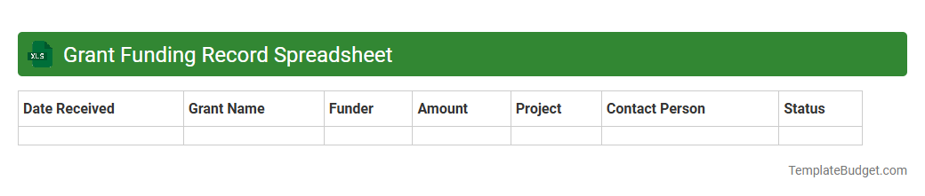 Grant Funding Record Spreadsheet