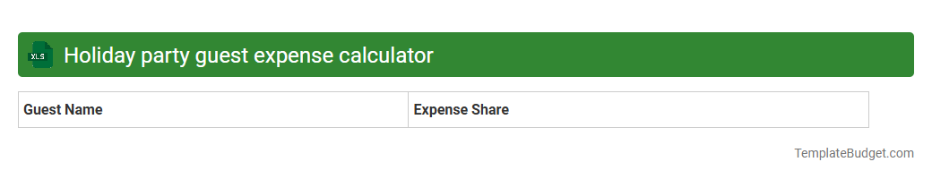 Holiday party guest expense calculator