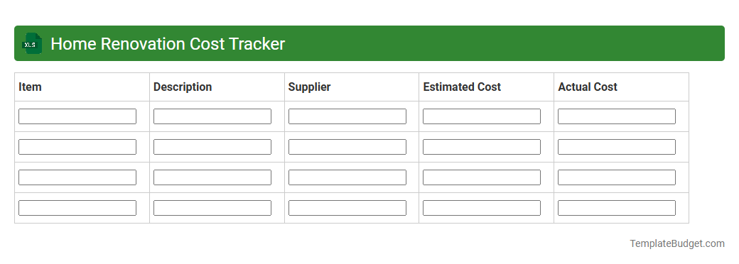 Home Renovation Cost Tracker