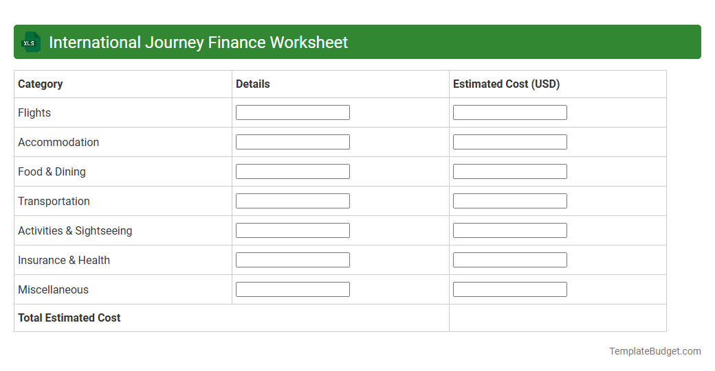 International Journey Finance Worksheet