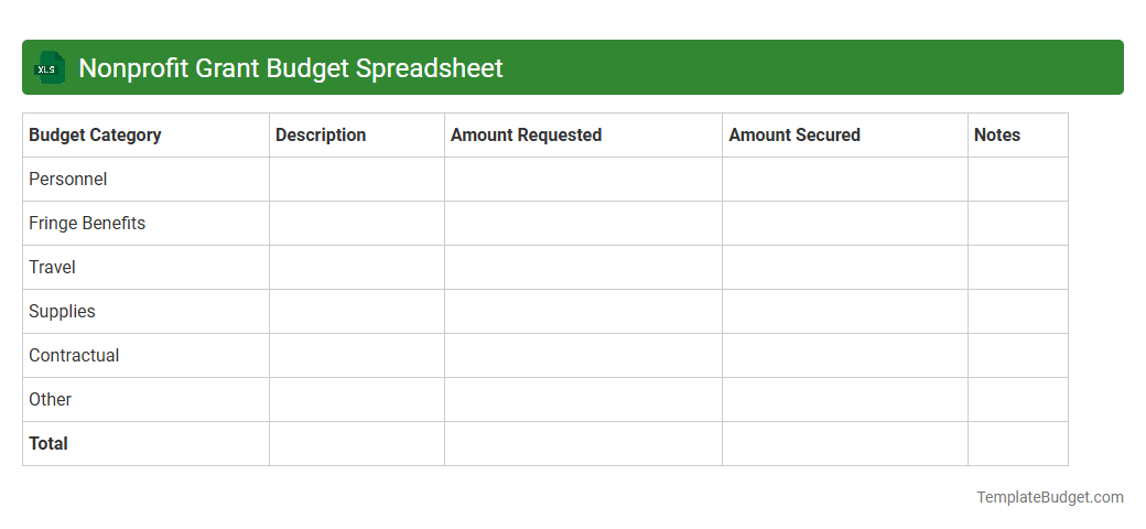 Nonprofit Grant Budget Spreadsheet