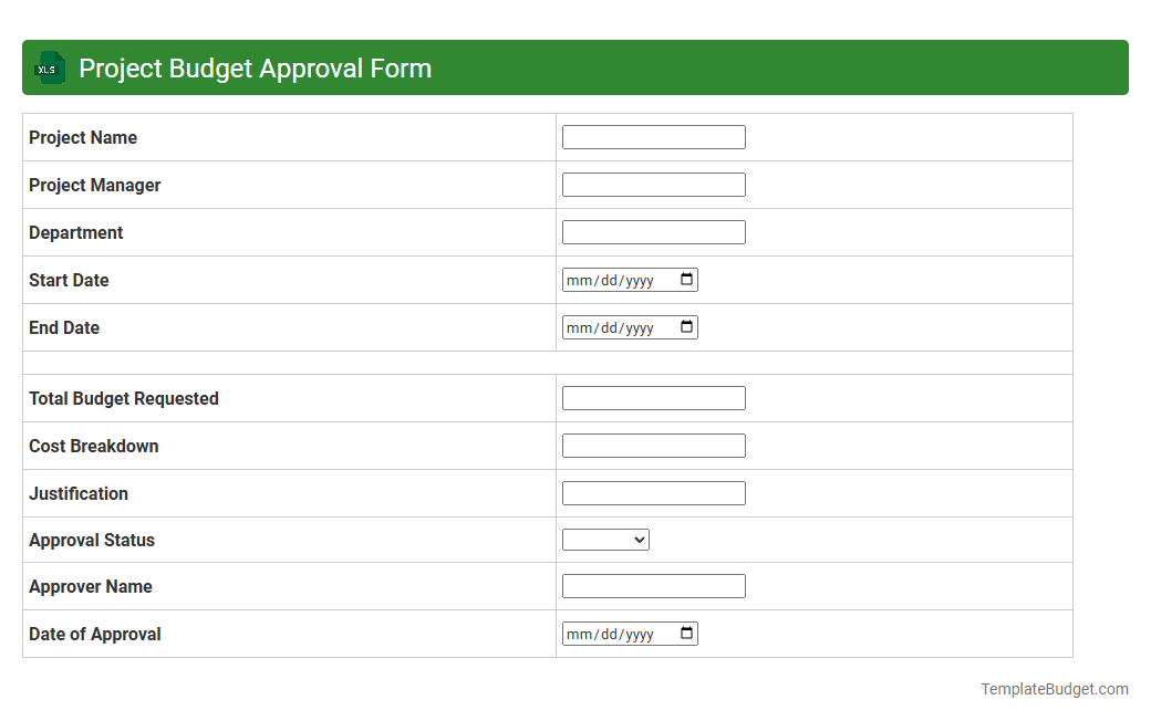 Project Budget Approval Form
