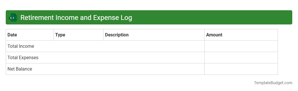 Retirement Income and Expense Log