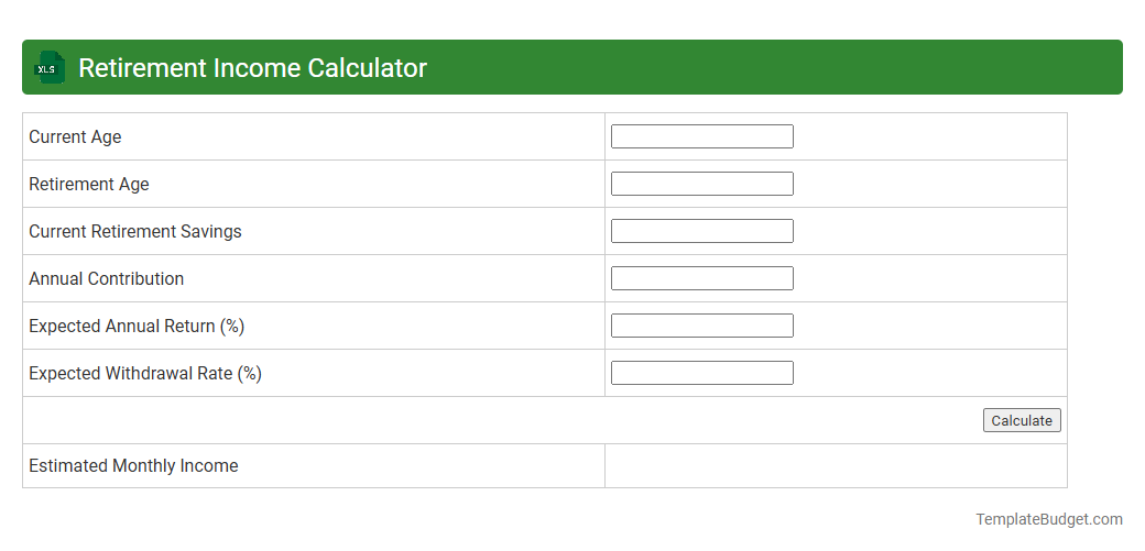Retirement Income Calculator