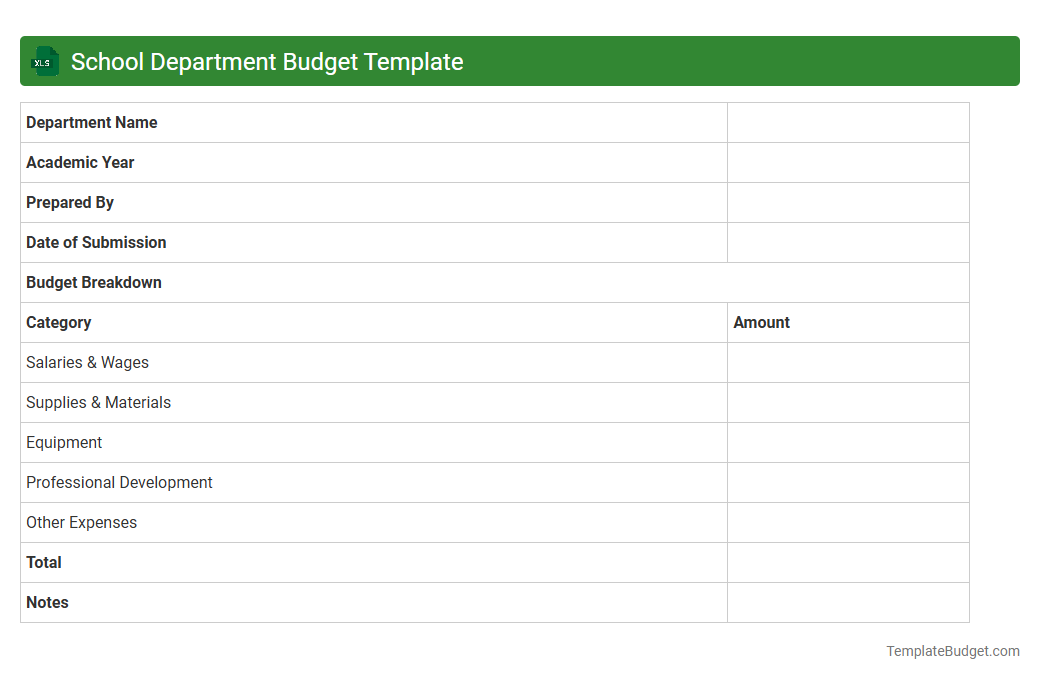 School Department Budget Template