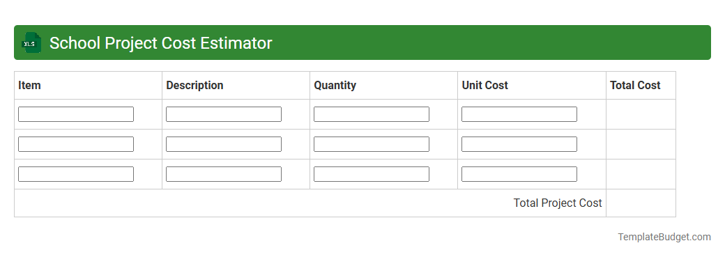 School Project Cost Estimator