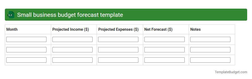 Small business budget forecast template