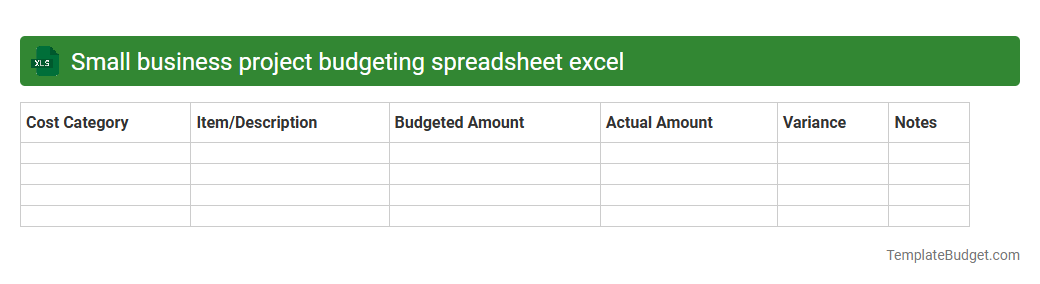 Small business project budgeting spreadsheet excel