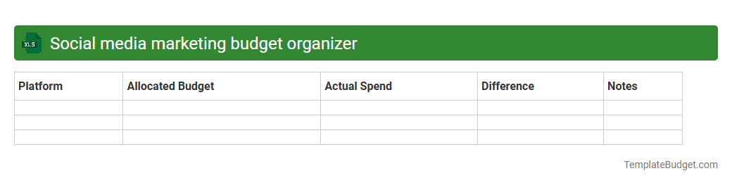 Social media marketing budget organizer