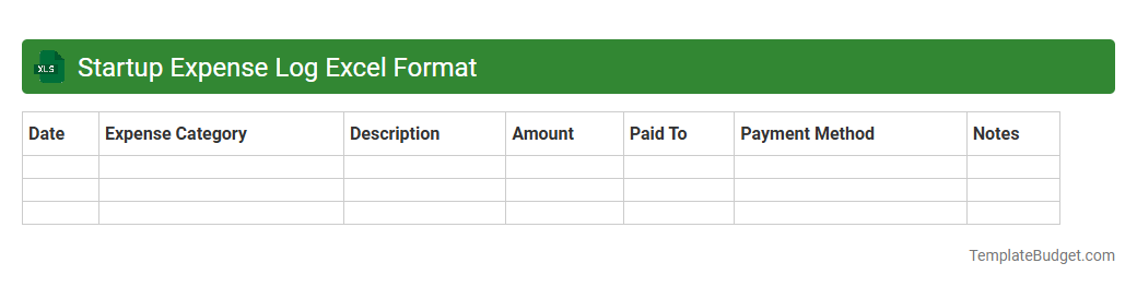 Startup Expense Log Excel Format