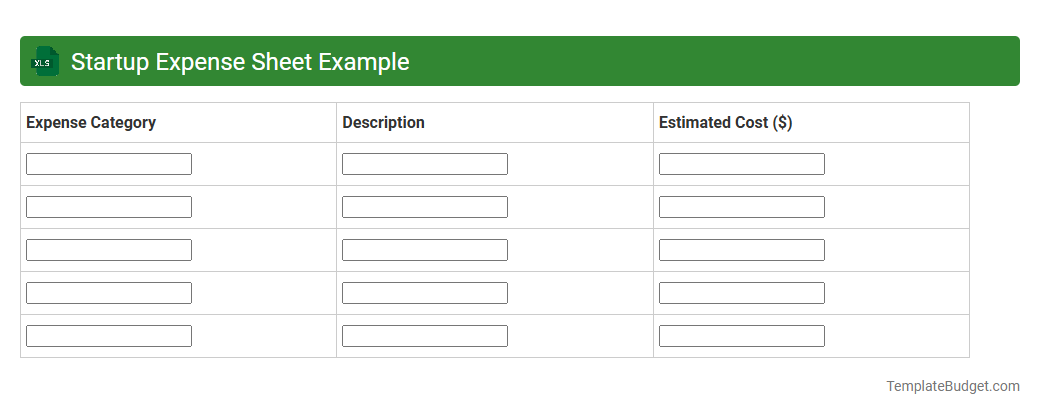 Startup Expense Sheet Example