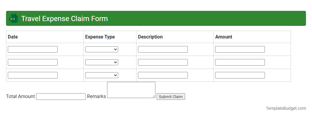 Travel Expense Claim Form