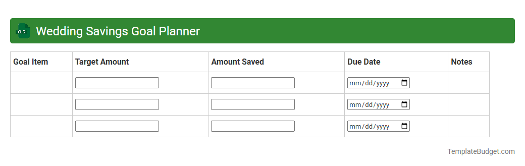 Wedding Savings Goal Planner