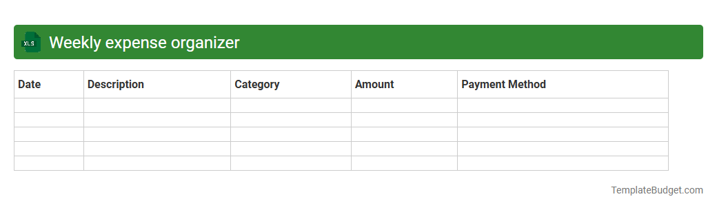 Weekly expense organizer