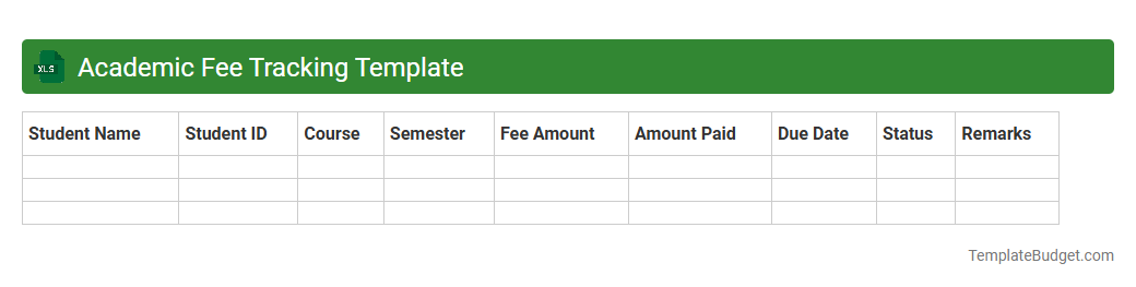 Academic Fee Tracking Template