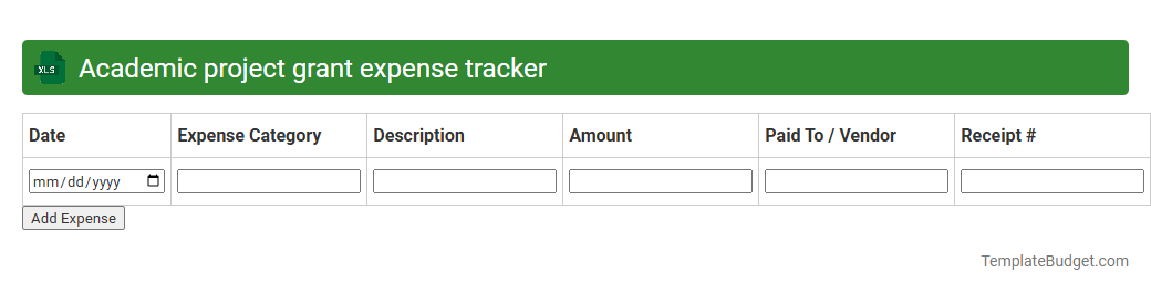 Academic project grant expense tracker