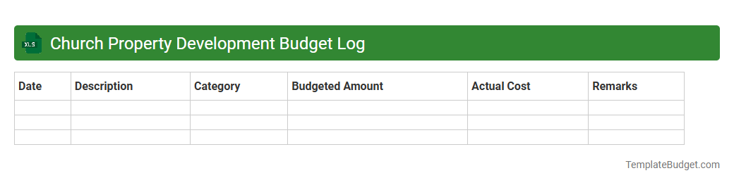 Church Property Development Budget Log