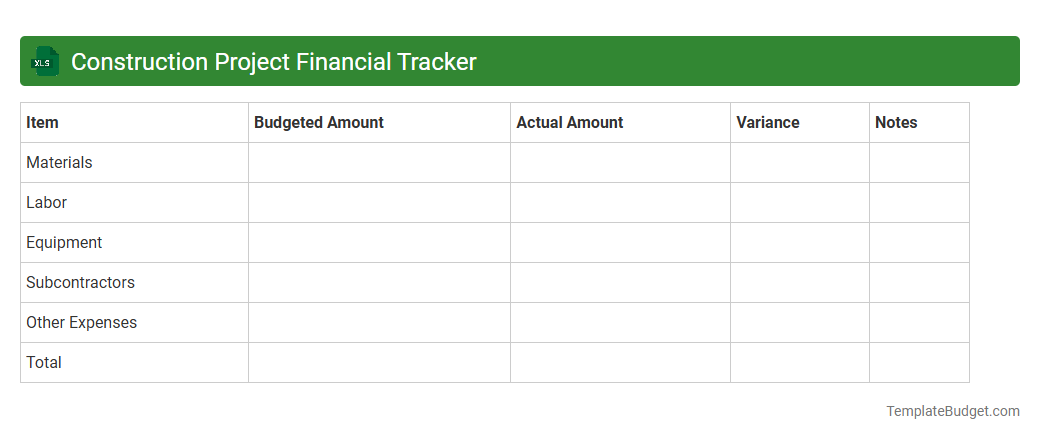 Construction Project Financial Tracker