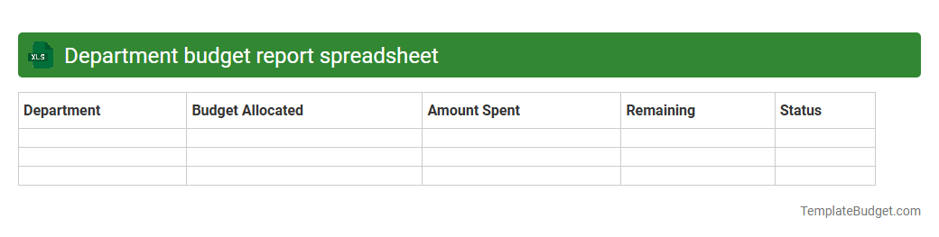 Department budget report spreadsheet