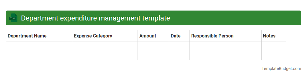 Department expenditure management template
