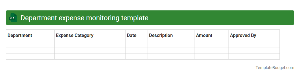 Department expense monitoring template